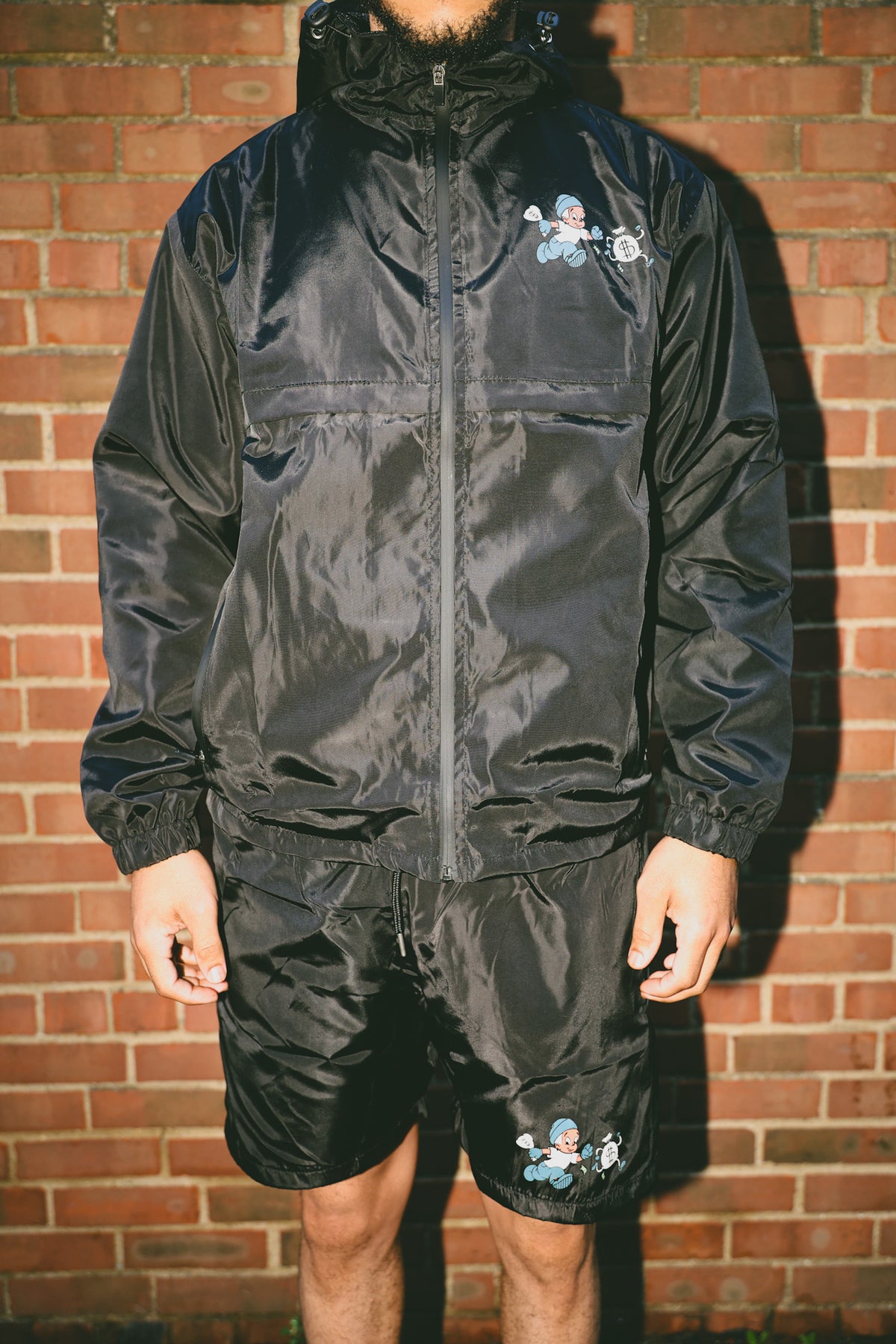 Windbreaker shorts set